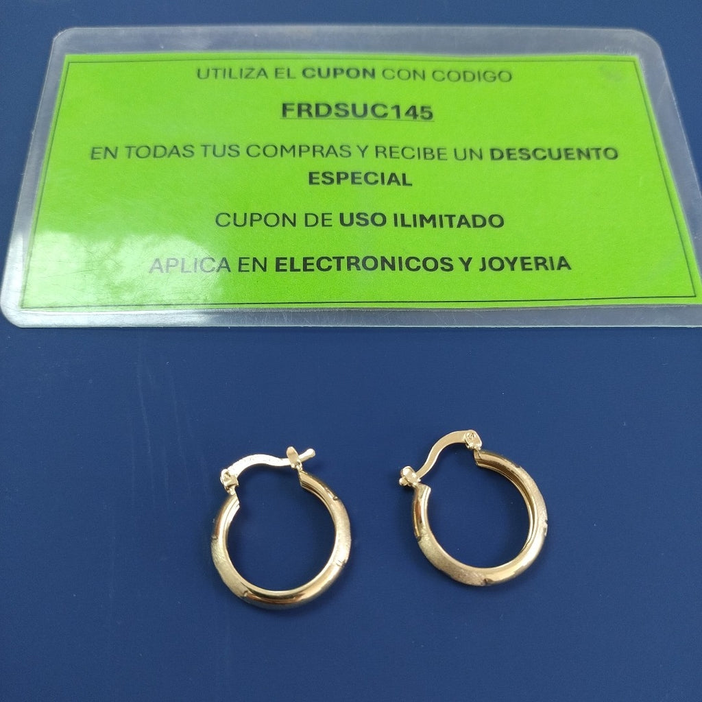 ARETES TEJIDO ARRACADA SATINADA 14K 2.5 GR (NUEVO)