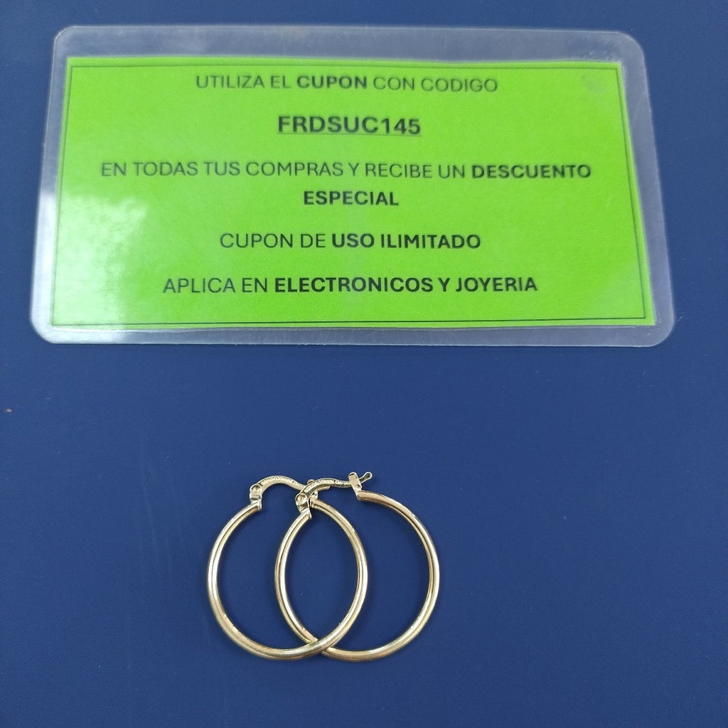 ARETES TEJIDO ARRACADAS LISAS 14K 1.5 GR (NUEVO)