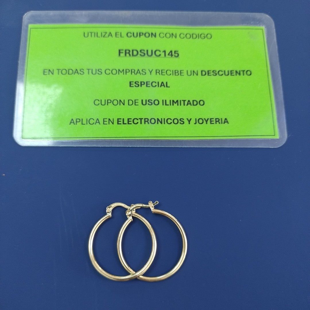 ARETES TEJIDO ARRACADAS LISAS 14K 1.5 GR (NUEVO)