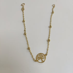 PULSERA TEJIDO ESPECIAL ARBOL 14K 18 CM 1.7 GR (NUEVO)