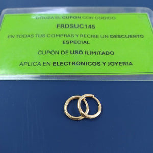 ARETES HUGGIES C CIRCONIA 14K 1.6 GR (NUEVO)