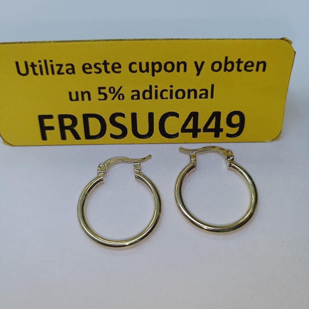 ARETES TEJIDO ARRACADAS LISAS 14K 1.1 GR (NUEVO)