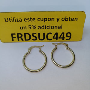 ARETES TEJIDO ARRACADAS LISAS 14K 1.1 GR (NUEVO)
