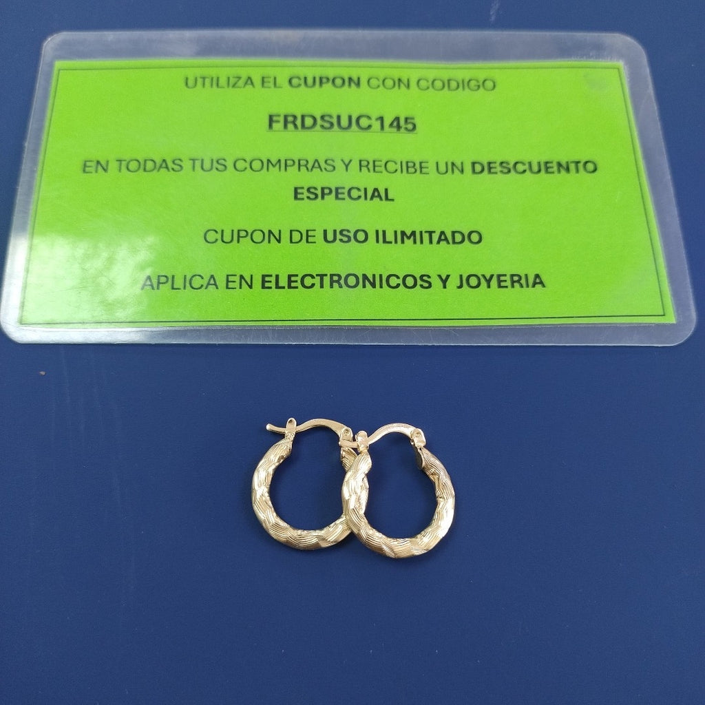 ARETES TEJIDO ARRACADAS ASTRIADAS 14K 2 GR (NUEVO)
