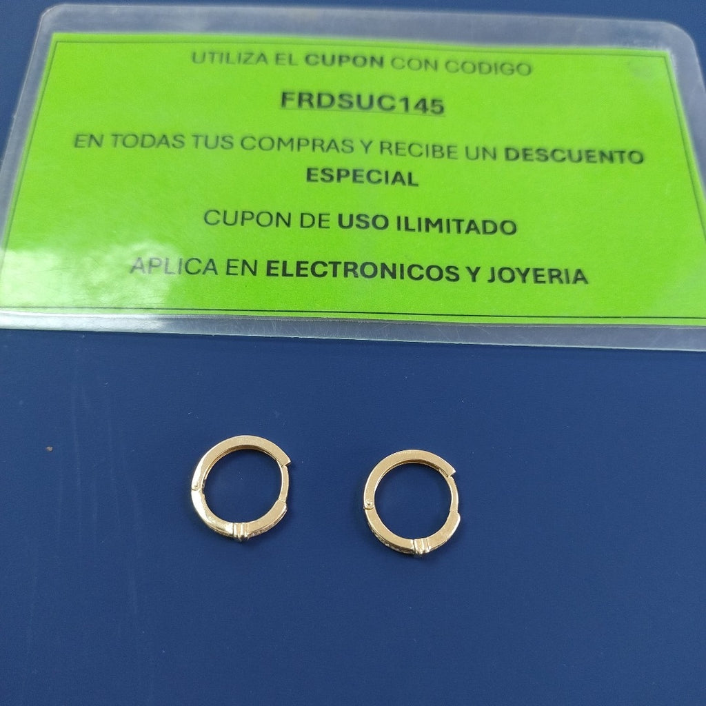 ARETES HUGGIES C CIRCONIA 14K 2 GR (NUEVO)