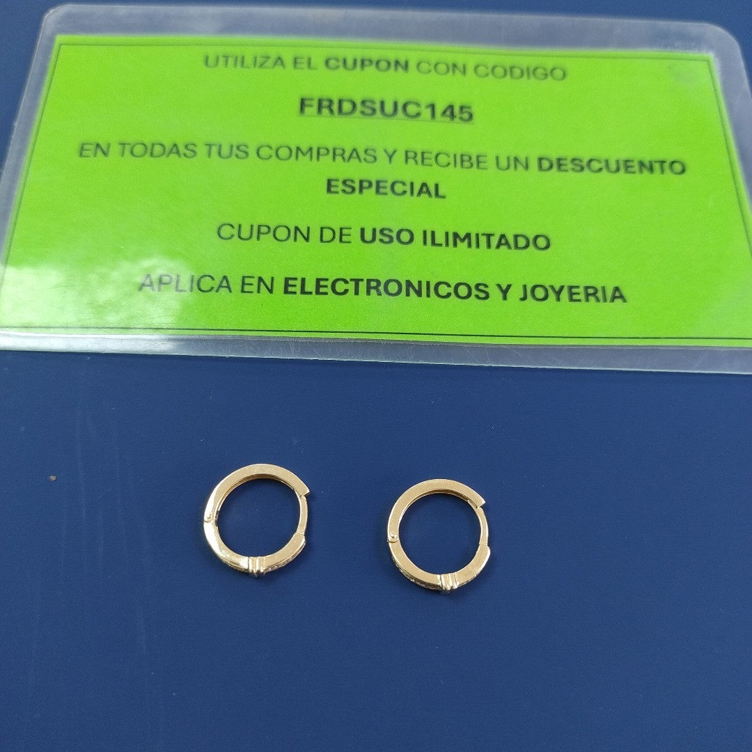 ARETES HUGGIES C CIRCONIA 14K 2 GR (NUEVO)