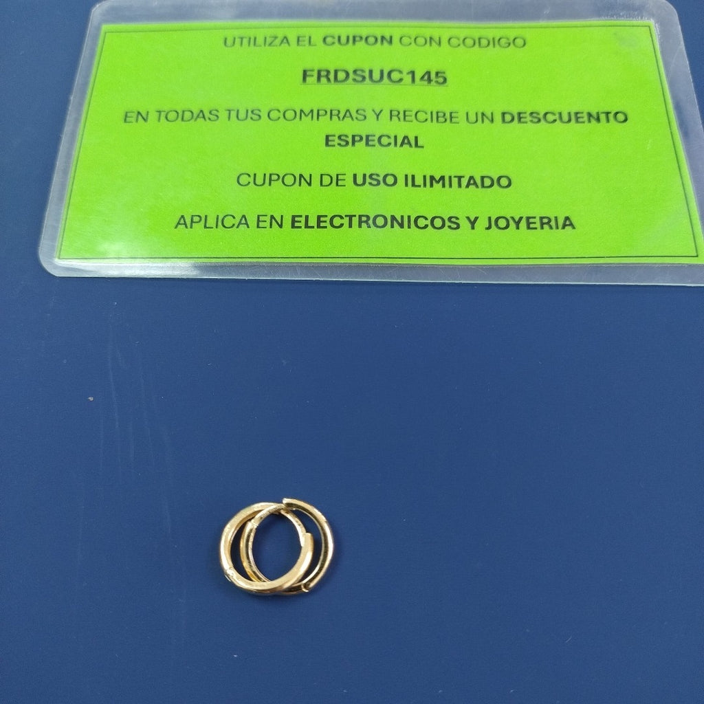 ARETES HUGGIES LISAS 14K 1.6 GR (NUEVO)