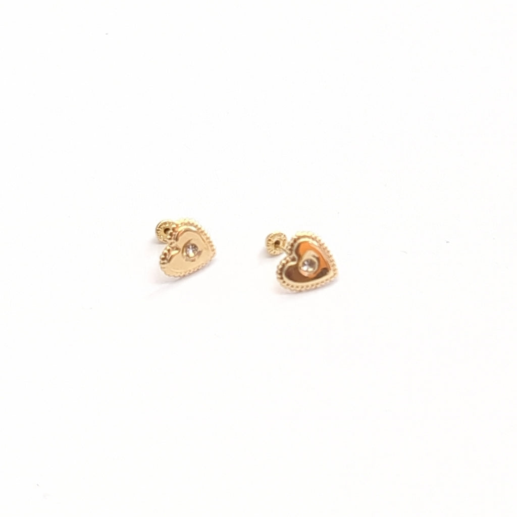 BROQUELES BROQUEL FIG CORAZON C CIRCONIA 14K 0.2614 GR (NUEVO)