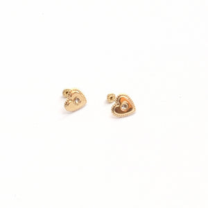 BROQUELES BROQUEL FIG CORAZON C CIRCONIA 14K 0.2614 GR (NUEVO)