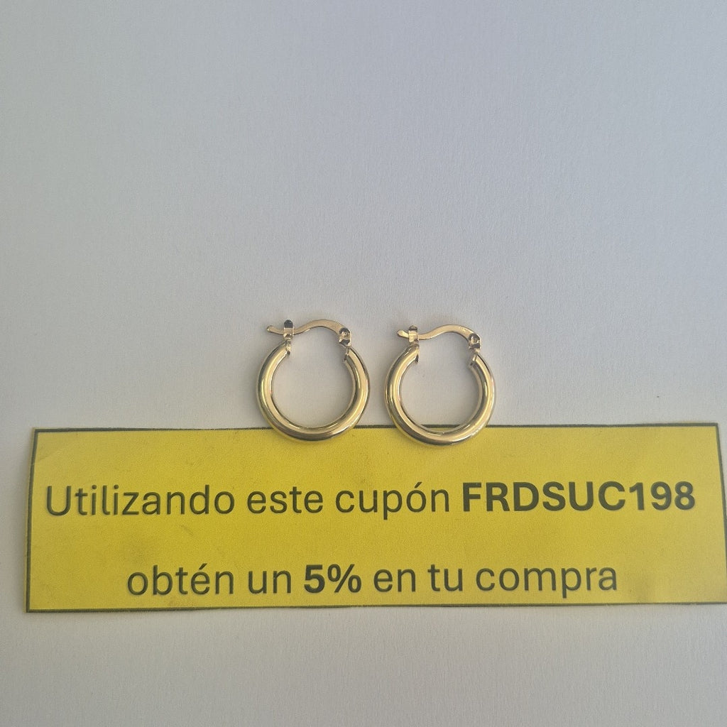 ARETES TEJIDO ARRACADAS LISAS 14K 1.6 GR (NUEVO)