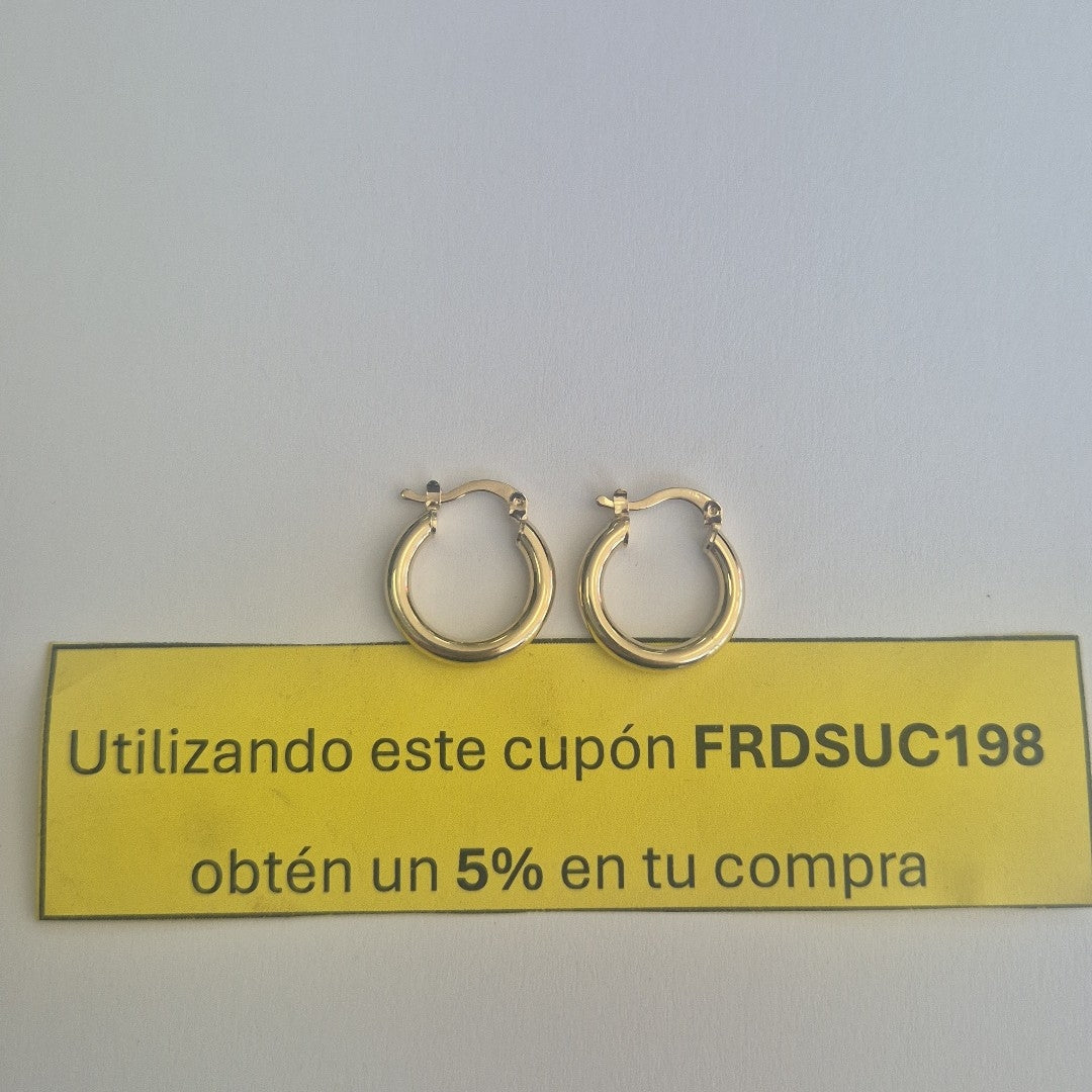ARETES TEJIDO ARRACADAS LISAS 14K 1.6 GR (NUEVO)