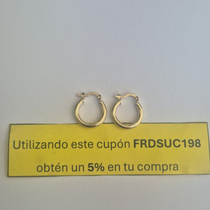 ARETES TEJIDO ARRACADAS LISAS 14K 1.6 GR (NUEVO)