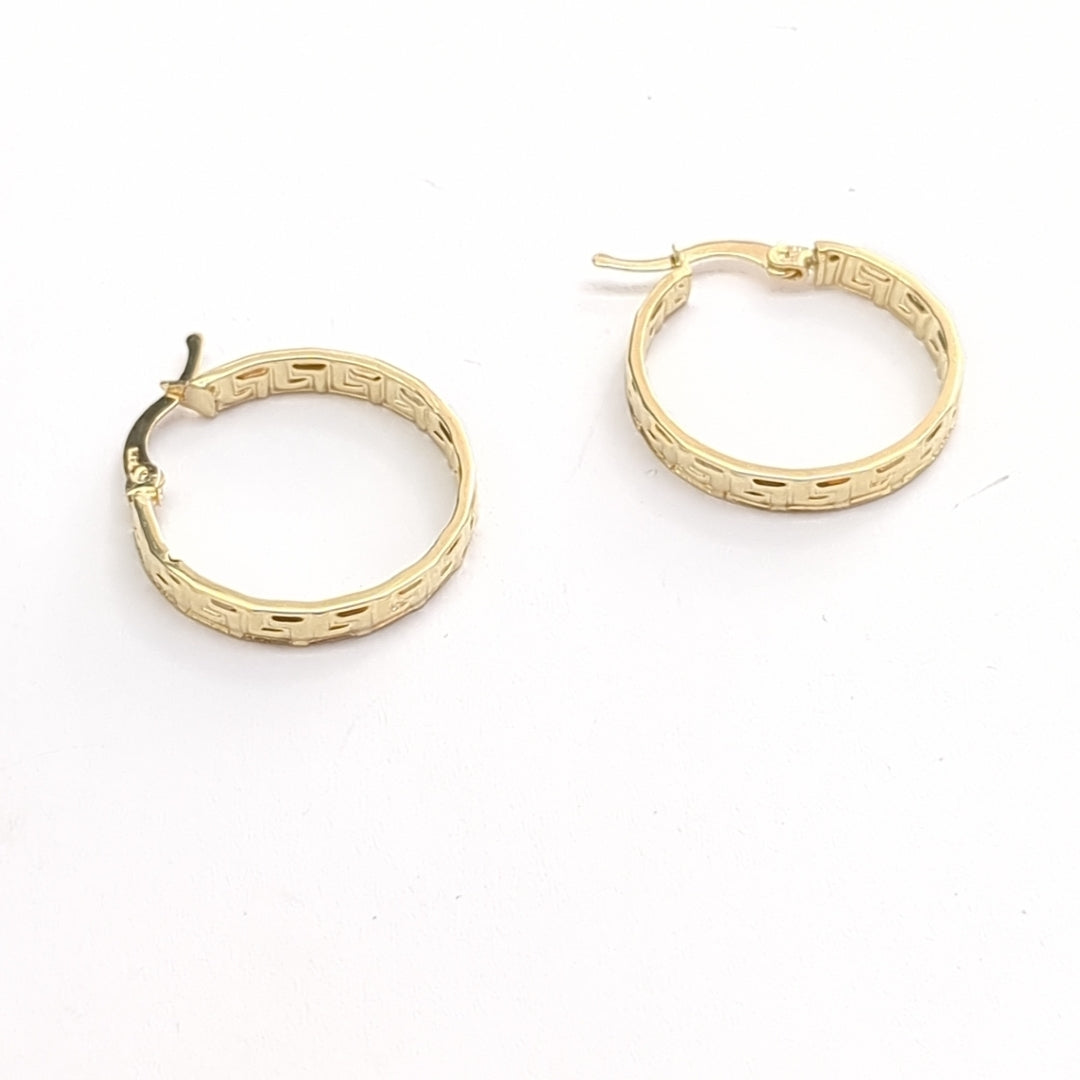 ARETES ARRACADA CON GRECAS 14K 2.1 GR (NUEVO)