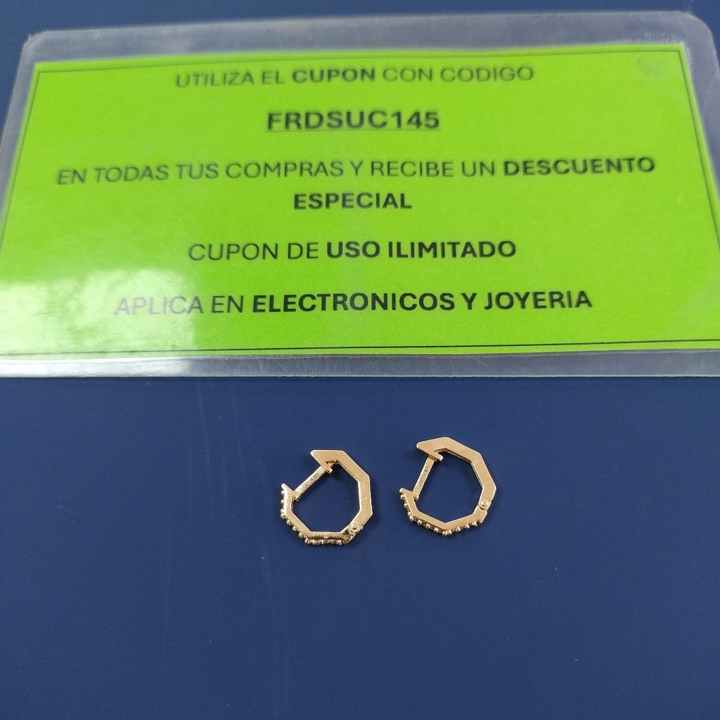 ARETES HUGGIES C CIRCONIAS 14K 1.7 GR (NUEVO)