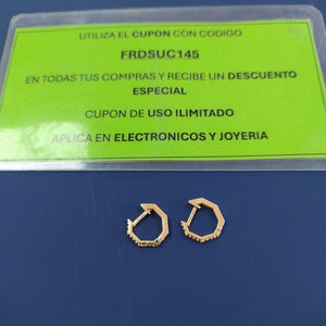 ARETES HUGGIES C CIRCONIAS 14K 1.7 GR (NUEVO)