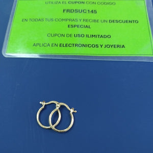 ARETES ARRACADAS ESTRIADAS 14K 1.4 GR (NUEVO)