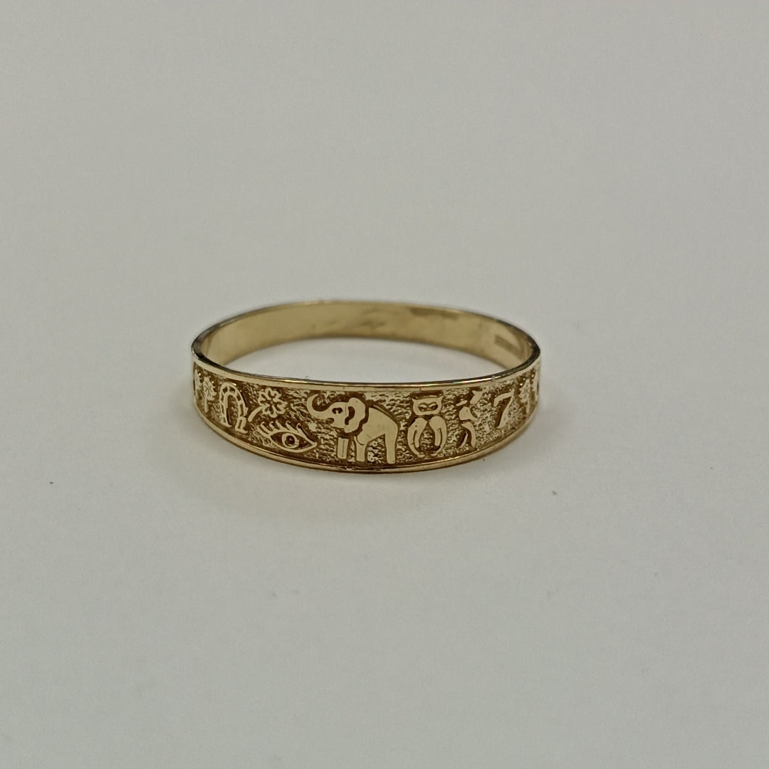 ANILLOS ARGOLLA DE LA SUERTE 10K TALLA 9 1.3 GR (NUEVO)