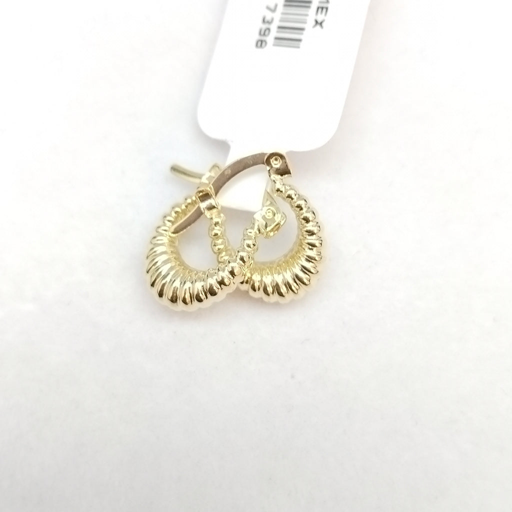 ARETES ARRACADA ESTRIADAS 14K 1 GR (NUEVO)