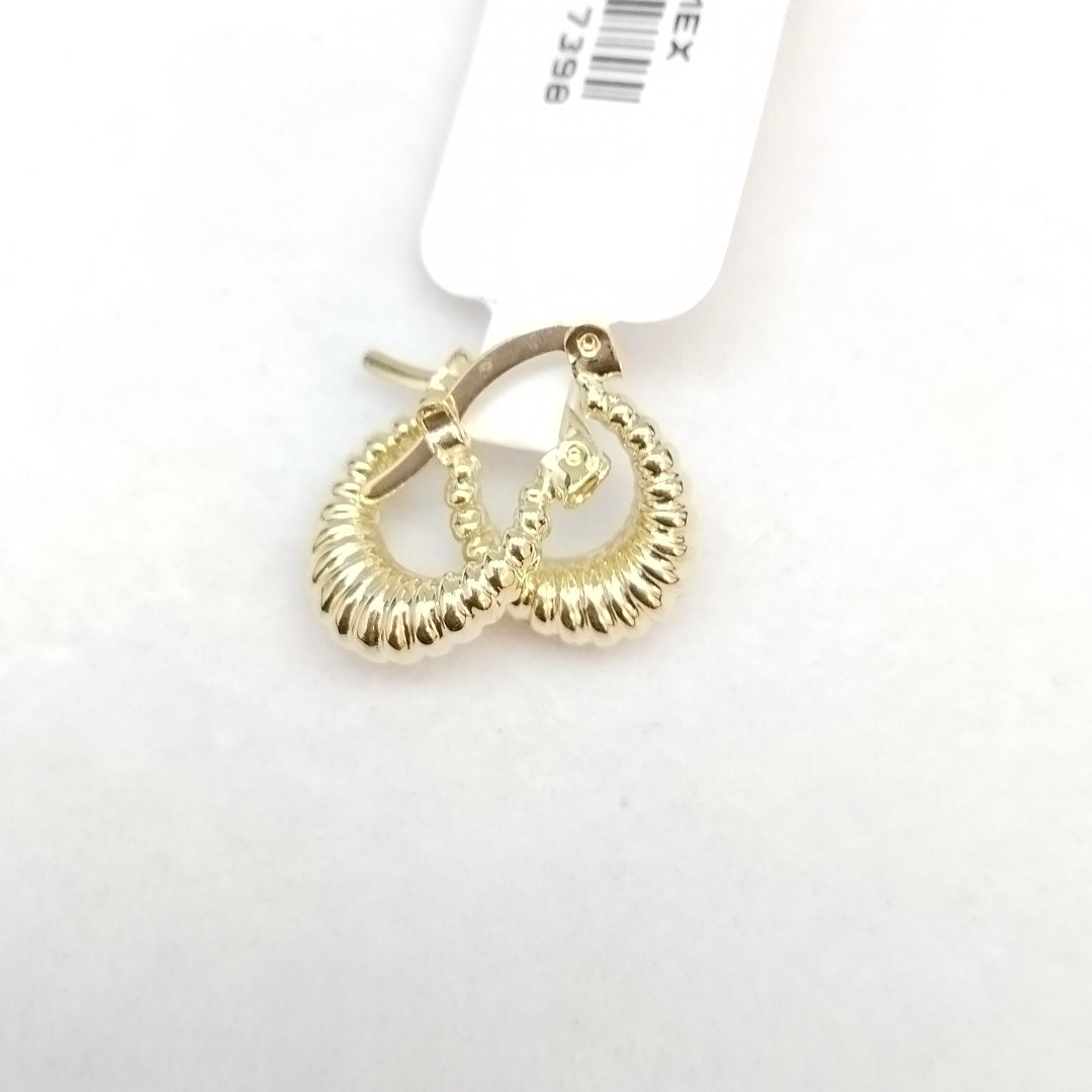 ARETES ARRACADA ESTRIADAS 14K 1 GR (NUEVO)