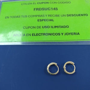 ARETES HUGGIES C CIRCONIAS 14K 1.7 GR (NUEVO)