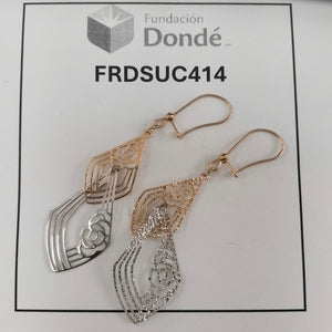 ARETES PAR ORO, ORO BLANCO 14 K 2.2 GRMS (SEMINUEVO)