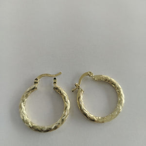 ARETES TEJIDO ARRACADA LABRADA 14K 2.7 GR (NUEVO)