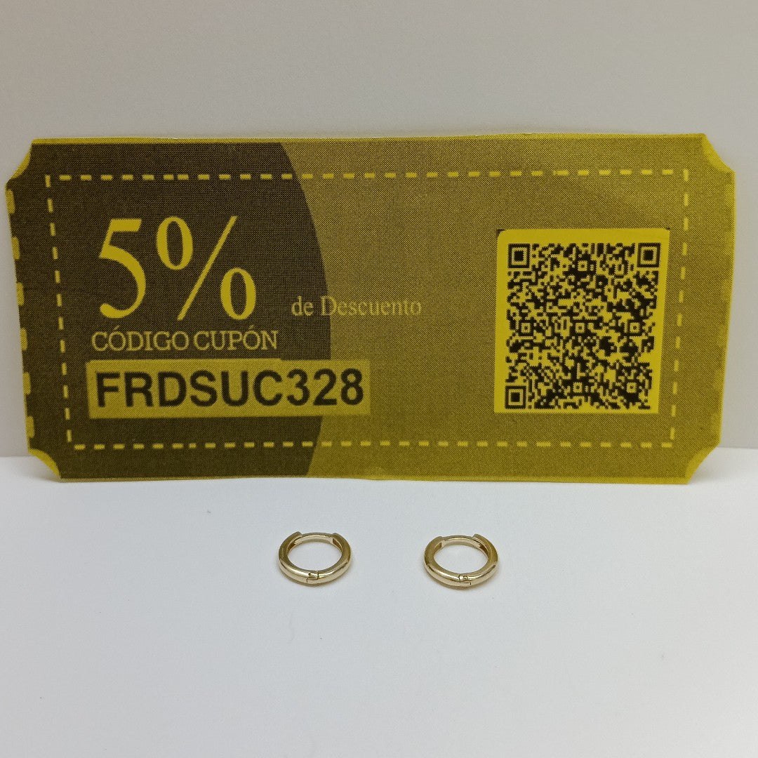 ARETES ARRACADAS LISAS 10K 1.2 GR (NUEVO)