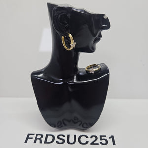 ARETES ARRACADAS FIG ESTRELLA CIRCONIAS 10K 1.6 GR (NUEVO)
