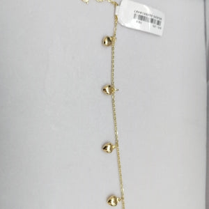 PULSERA ESP CON FIG CORAZONES 14K 18 CM 1.8 GR (NUEVO)