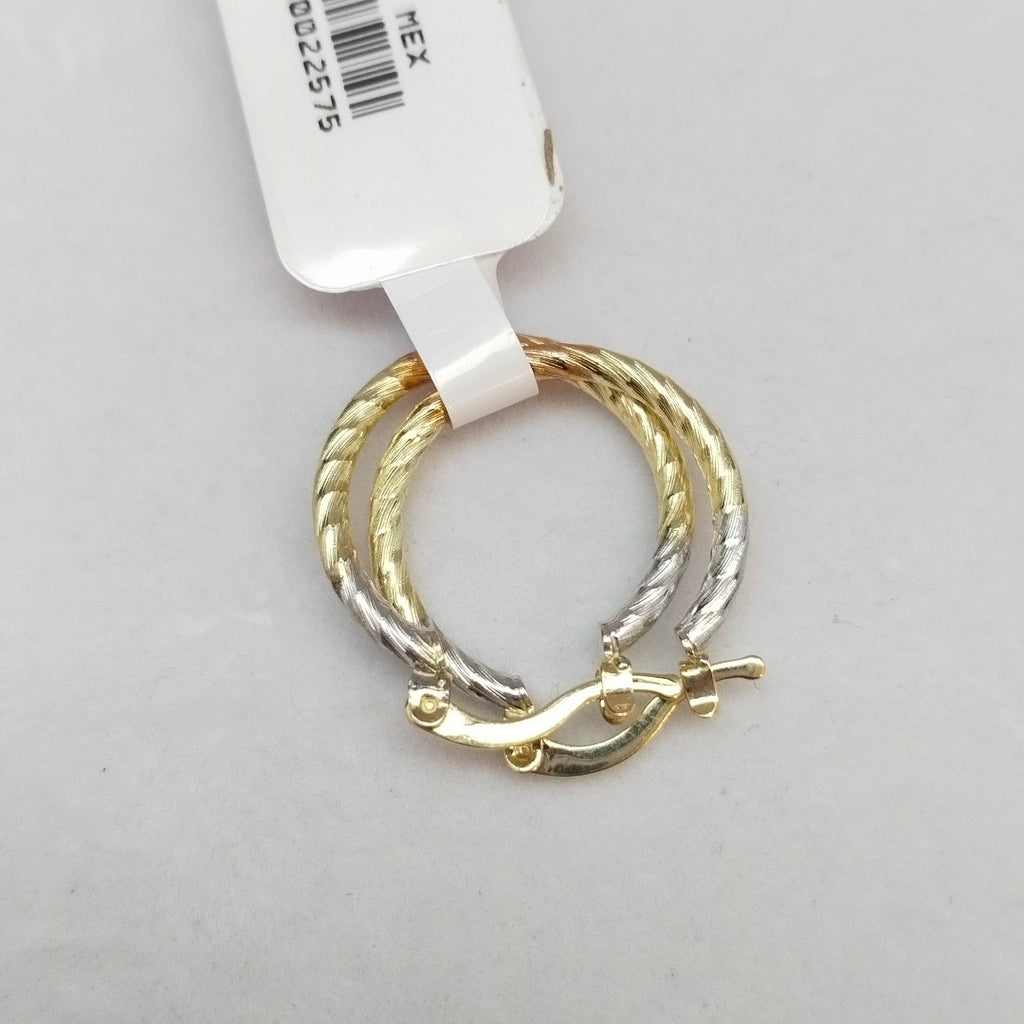 ARETES TEJIDO ARRACADAS TZL COMBINADAS 14K 1.8 GR (NUEVO)