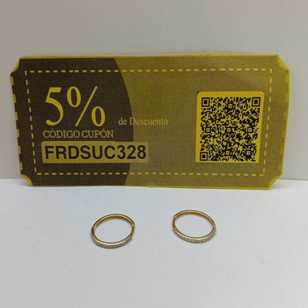 ARETES ARRACADAS C CIRCONIAS 14K 1.8 GR (NUEVO)