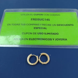 ARETES HUGGIES CON CIRCONIAS 14K 2.3 GR (NUEVO)