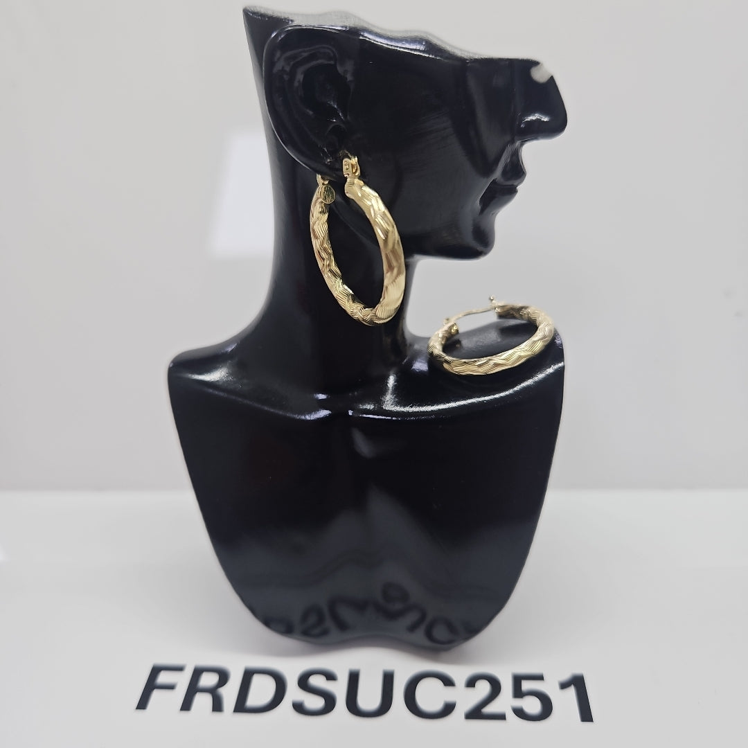 ARETES TEJIDO ARRACADA LABRADA 14K 2.7 GR (NUEVO)