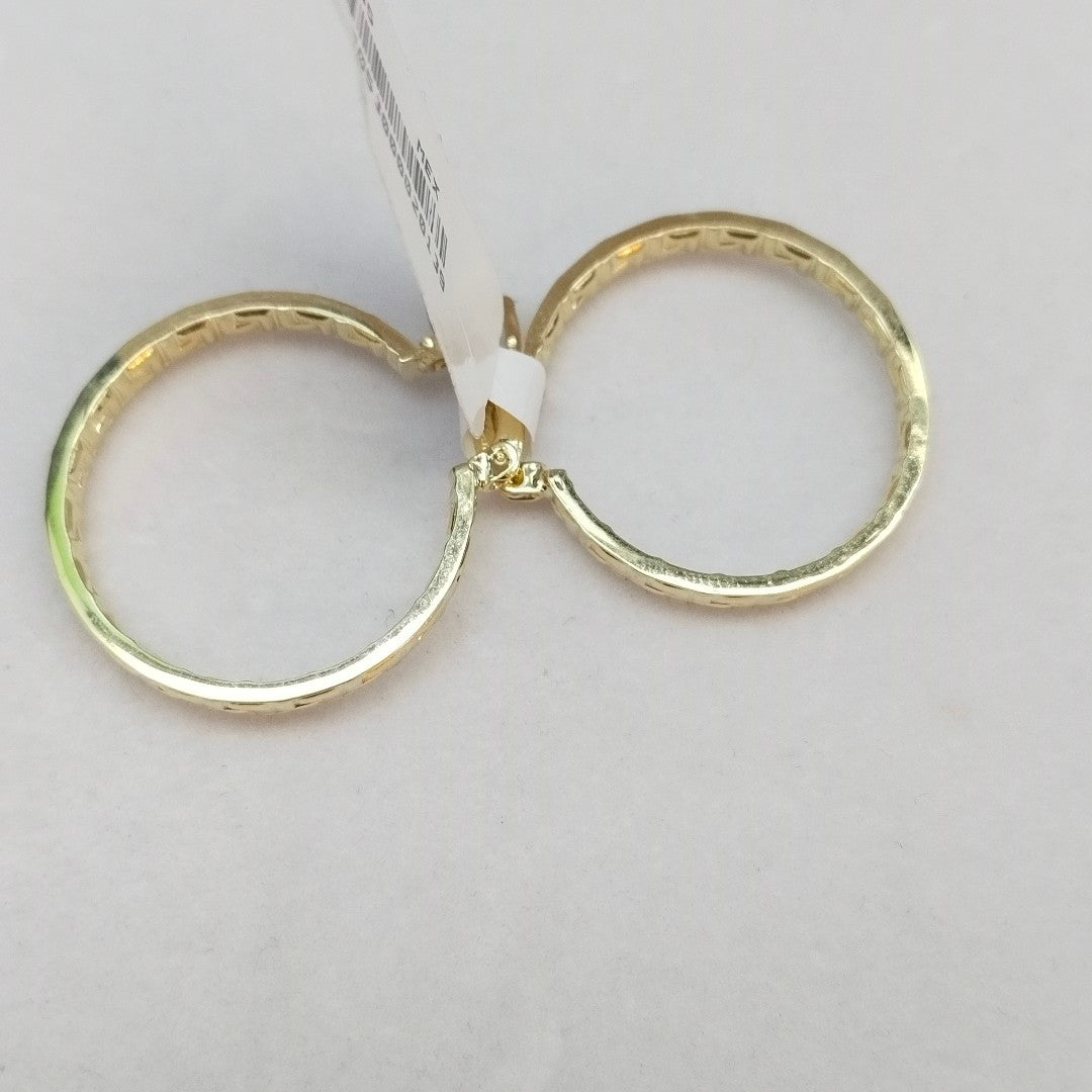 ARETES TEJIDO ARRACADA CON GRECAS 14K 2.6 GR (NUEVO)