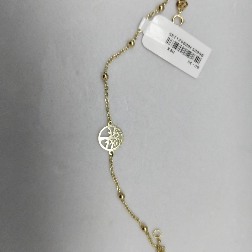 PULSERA TEJIDO ESPECIAL ARBOL 14K 18 CM 1.7 GR (NUEVO)