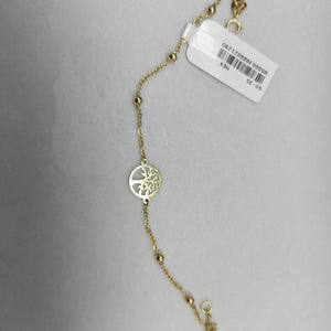 PULSERA TEJIDO ESPECIAL ARBOL 14K 18 CM 1.7 GR (NUEVO)