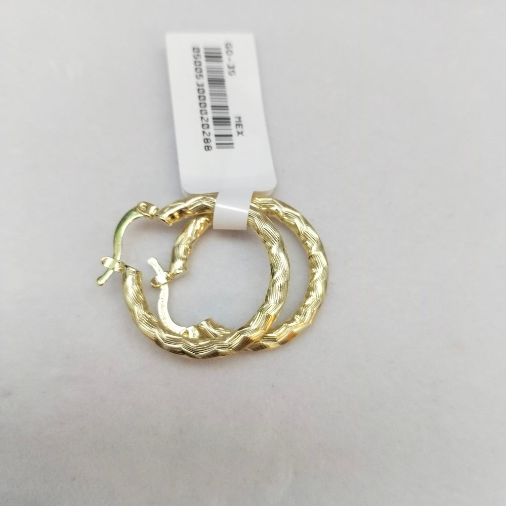 ARETES TEJIDO ARRACADA LABRADA 14K 2.6 GR (NUEVO)