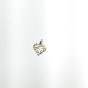 DIJE TEJIDO CORAZON LABRADO COMBINADO 14K 1.2 GR (NUEVO)