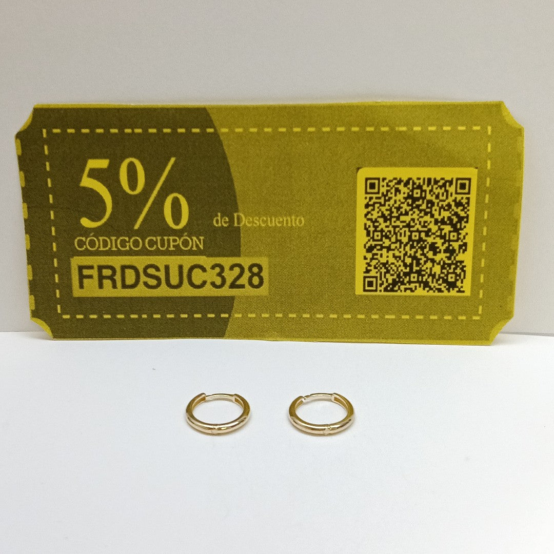ARETES HUGGIES LISAS 14K 1.6 GR (NUEVO)