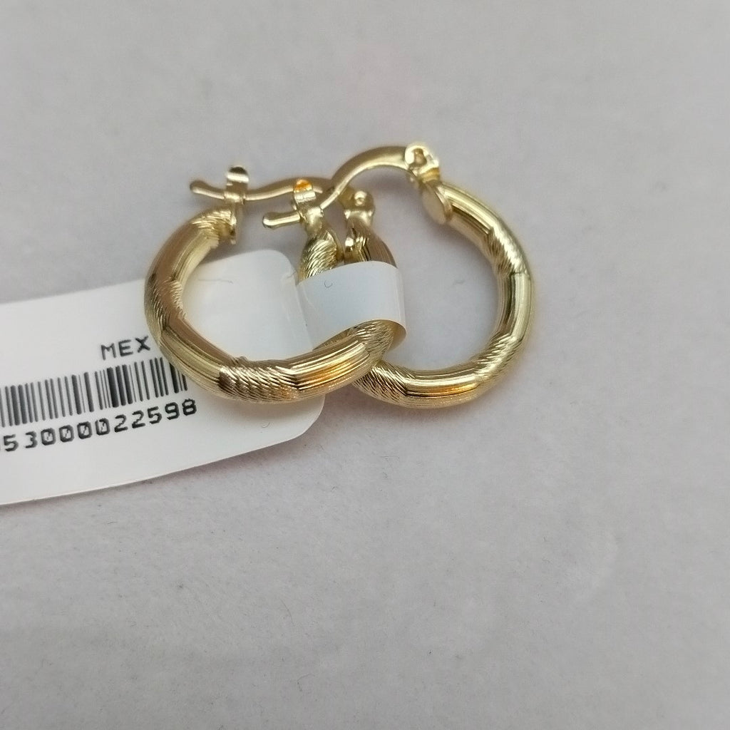 ARETES TEJIDO ARRACADAS CON DISEÑO 14K 2.6 GR (NUEVO)