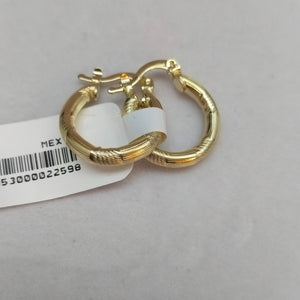 ARETES TEJIDO ARRACADAS CON DISEÑO 14K 2.6 GR (NUEVO)