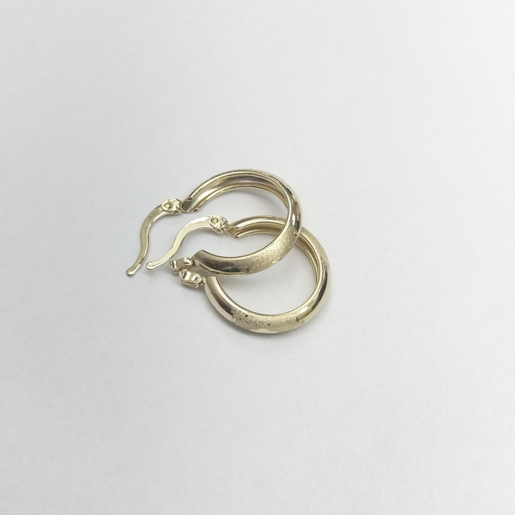 ARETES TEJIDO ARRACADA SATINADA 14K 2.5 GR (NUEVO)