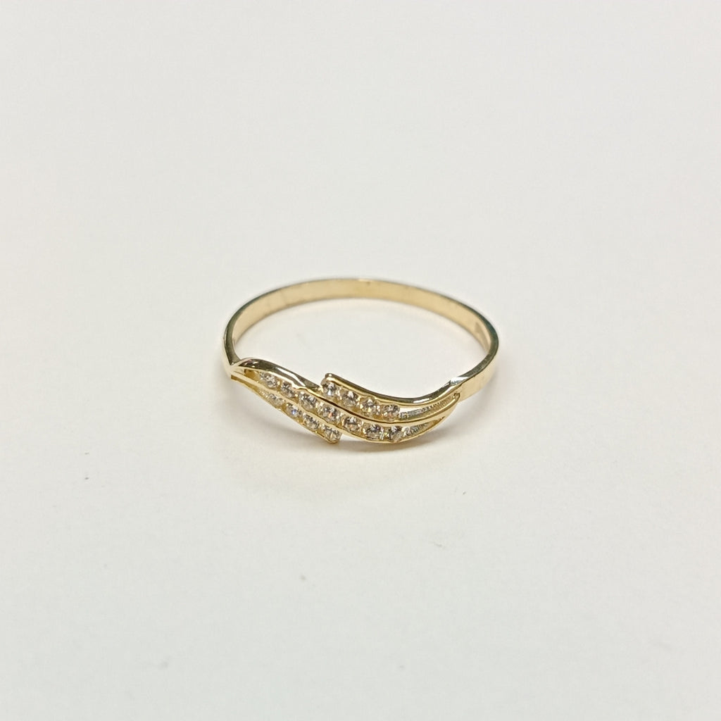 ANILLOS CON CIRCONIAS 14K TALLA 7 0.9 GR (NUEVO)