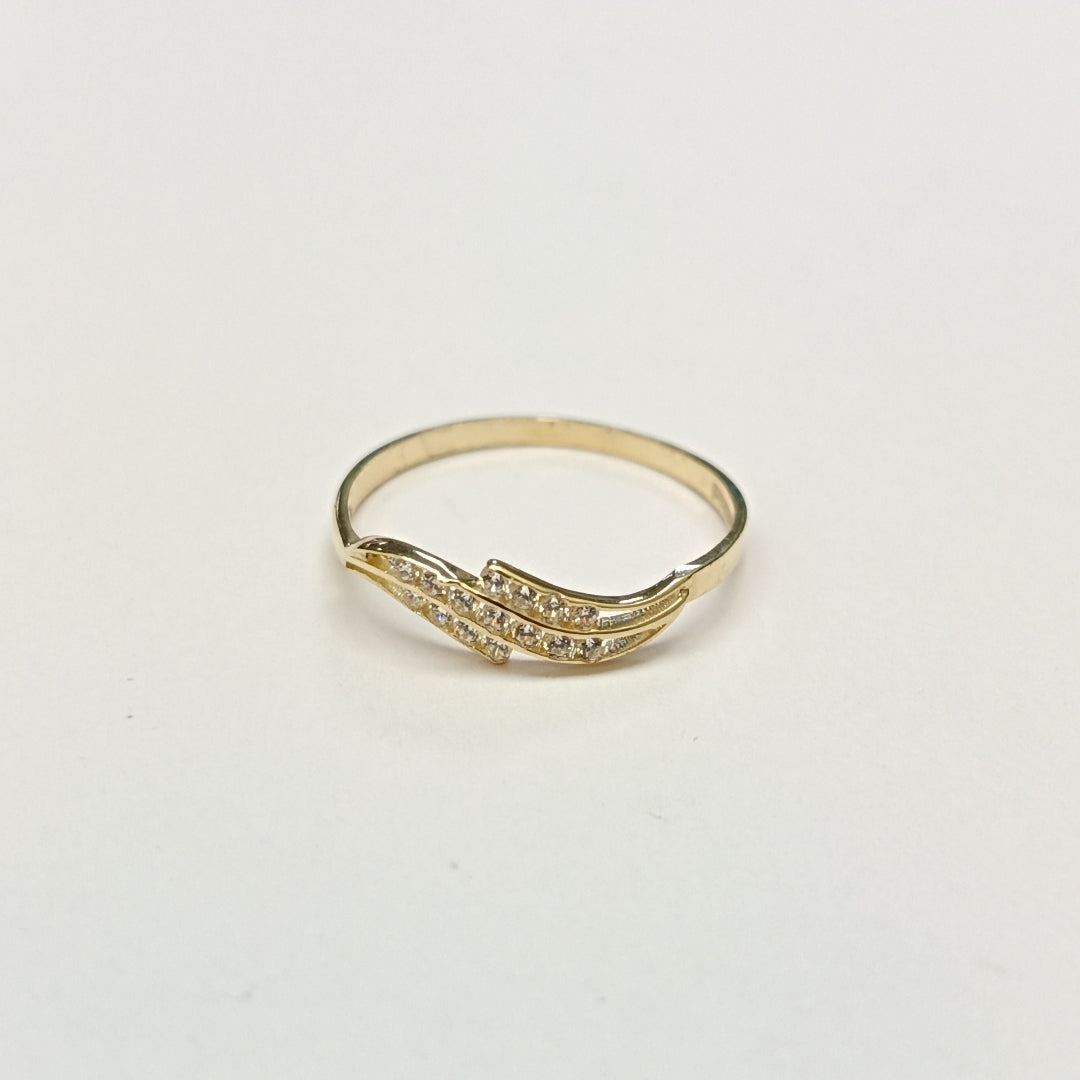 ANILLOS CON CIRCONIAS 14K TALLA 7 0.9 GR (NUEVO)