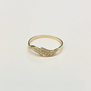 ANILLOS CON CIRCONIAS 14K TALLA 7 0.9 GR (NUEVO)