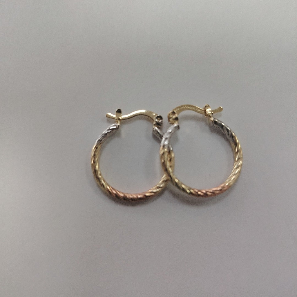 ARETES TEJIDO ARRACADAS TZL COMBINADAS 14K 1.8 GR (NUEVO)