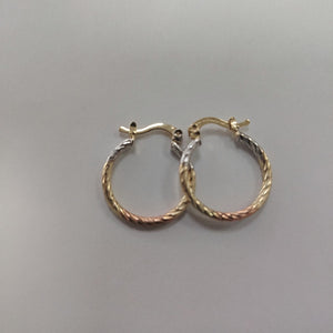 ARETES TEJIDO ARRACADAS TZL COMBINADAS 14K 1.8 GR (NUEVO)
