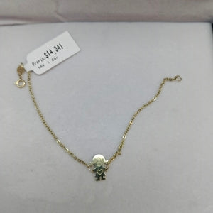 PULSERA ESP CON DIJE DE NIÑA 14K 18 CM 1.4 GR (NUEVO)