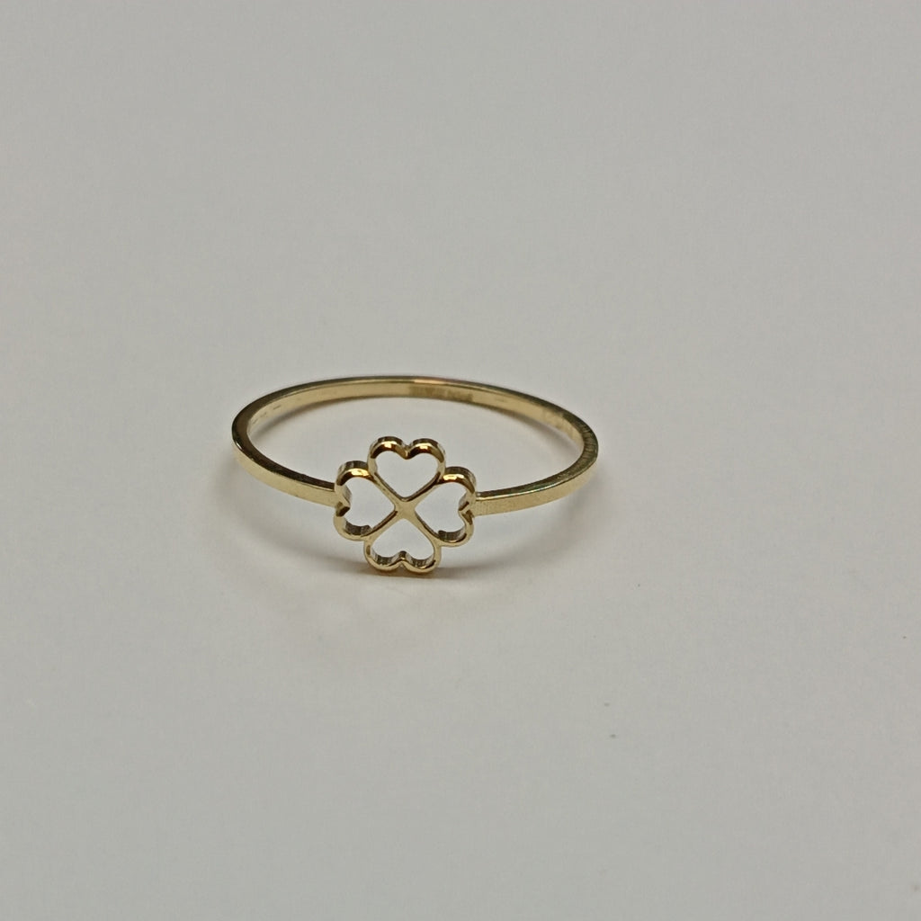 ANILLOS ANILLITO FIG TREBOL 4 HOJAS 10K TALLA 8 0.8 GR (NUEVO)