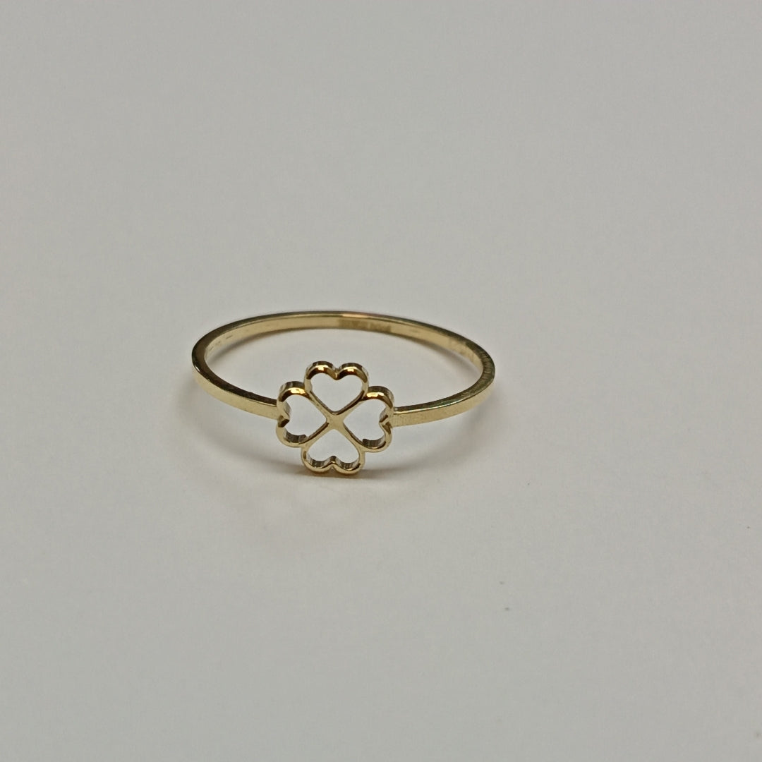 ANILLOS ANILLITO FIG TREBOL 4 HOJAS 10K TALLA 8 0.8 GR (NUEVO)